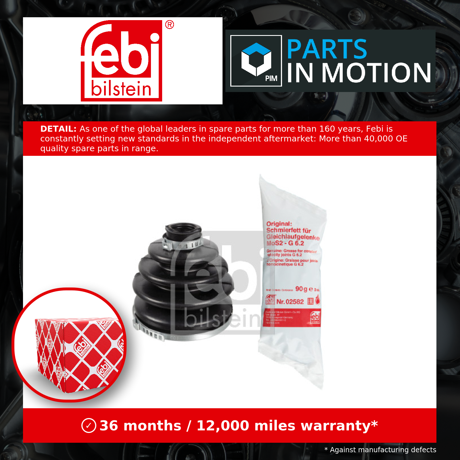 Febi CV Joint Boot Front Outer 173320 [PM1879567]