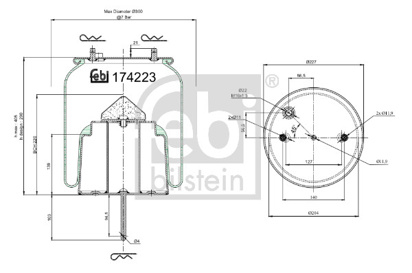 Febi 174223 Air Suspension Spring