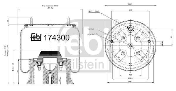 Febi 174300 Air Suspension Spring