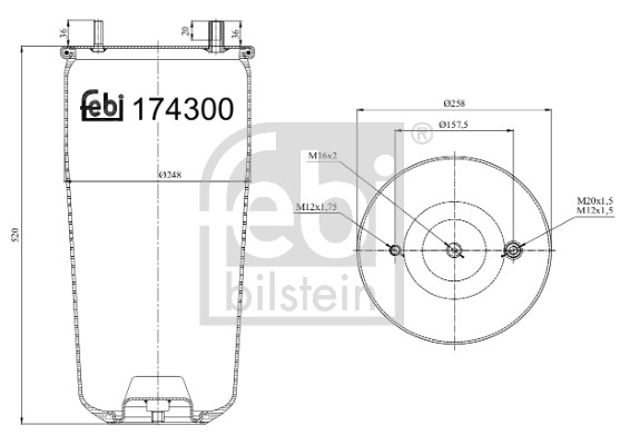 Febi 174301 Air Suspension Spring