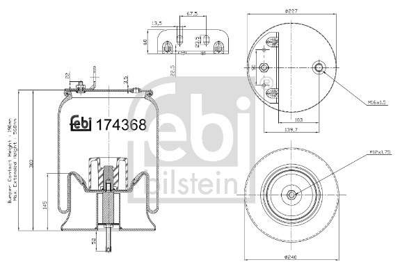 Febi 174368 Air Suspension Spring