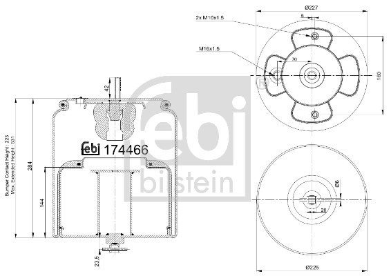 Febi 174466 Air Suspension Spring