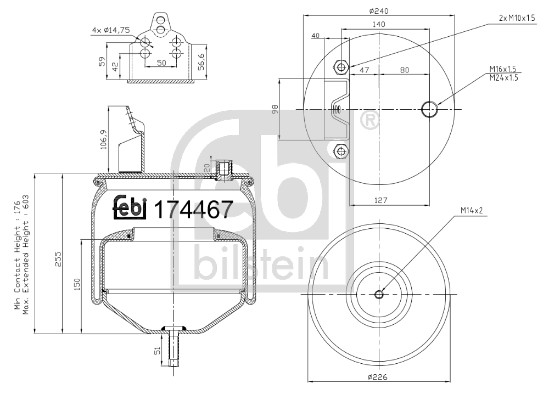 Febi 174467 Air Suspension Spring