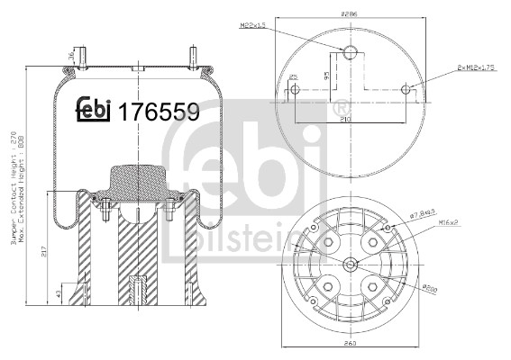 Febi 176559 Air Suspension Spring