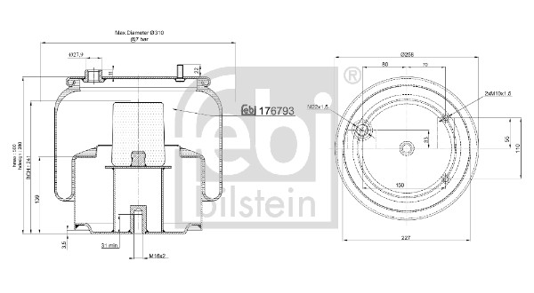 Febi 176793 Air Suspension Spring