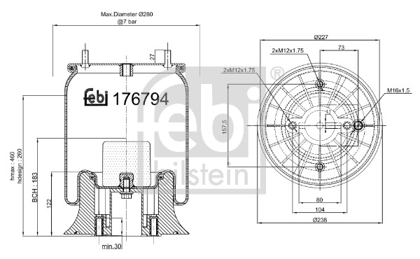 Febi 176794 Air Suspension Spring