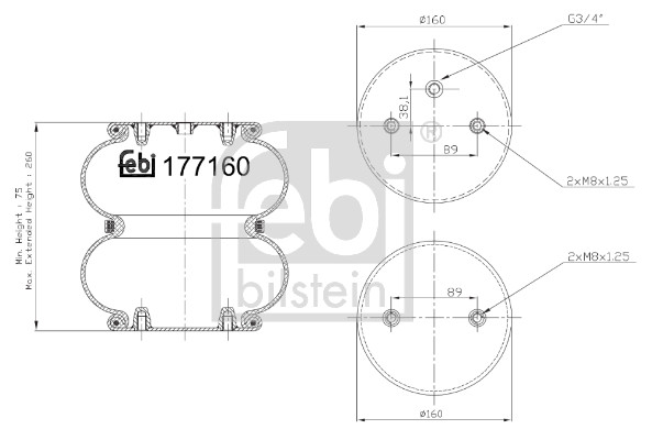Febi 177160 Air Suspension Spring