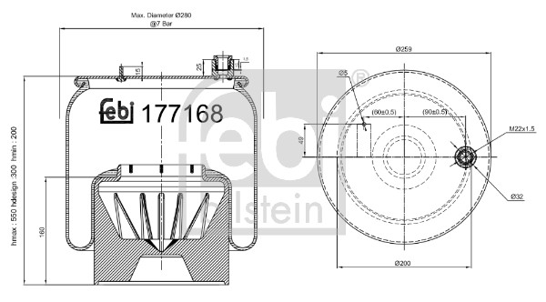 Febi 177168 Air Suspension Spring