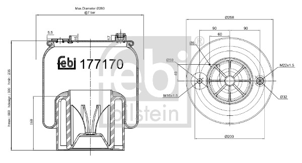 Febi 177170 Air Suspension Spring