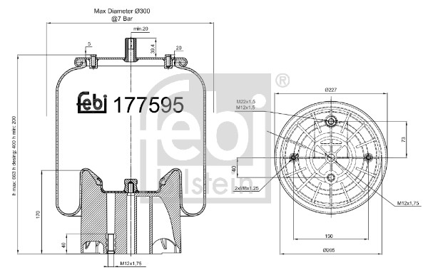 Febi 177595 Air Suspension Spring