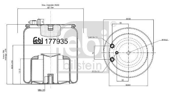Febi 177935 Air Suspension Spring