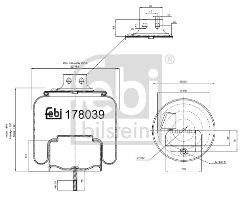 Febi 178039 Air Suspension Spring