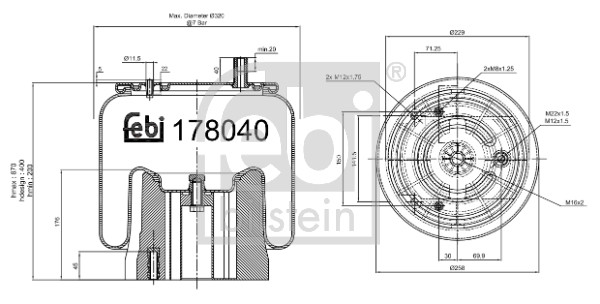 Febi 178040 Air Suspension Spring