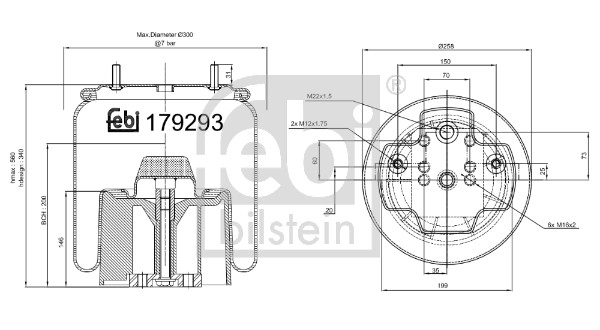 Febi 179293 Air Suspension Spring