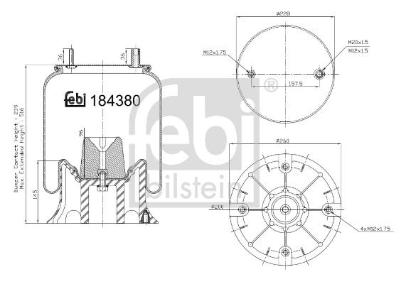 Febi 184380 Air Suspension Spring
