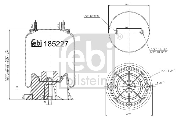 Febi 185227 Air Suspension Spring