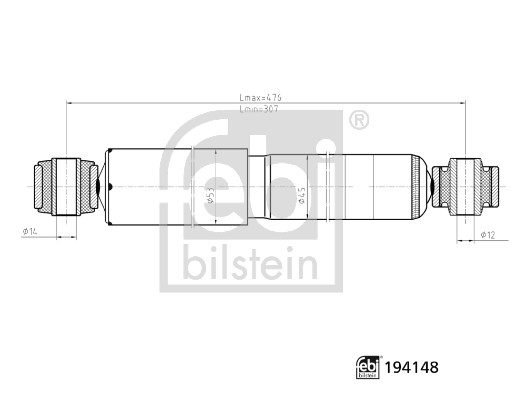 Febi 194148 2x Shock Absorbers (Pair)