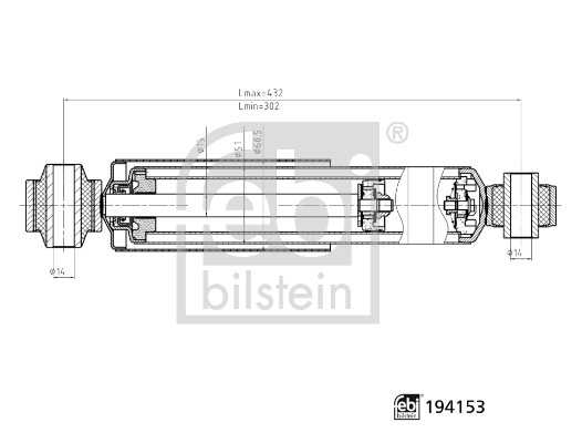 Febi 194153 2x Shock Absorbers (Pair)