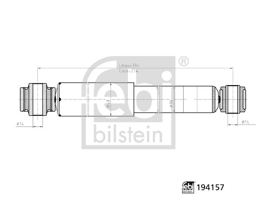 Febi 194157 2x Shock Absorbers (Pair)