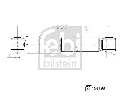 Febi 194198 2x Shock Absorbers (Pair)