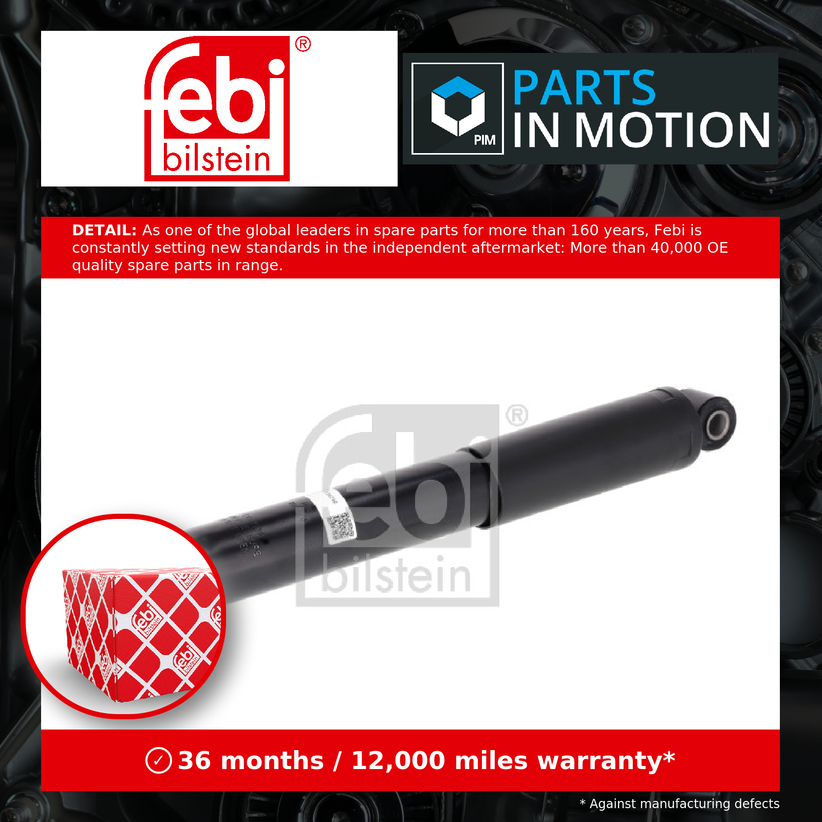 Febi 2x Shock Absorbers (Pair) Rear 194219 [PM2543237]