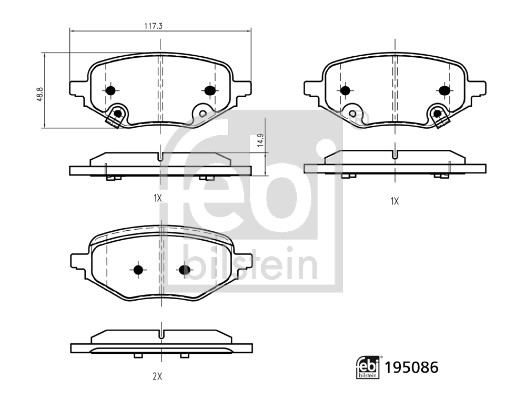 Febi 195086 Brake Pads Set