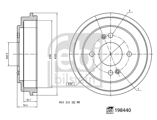 Febi 198440 Brake Drum