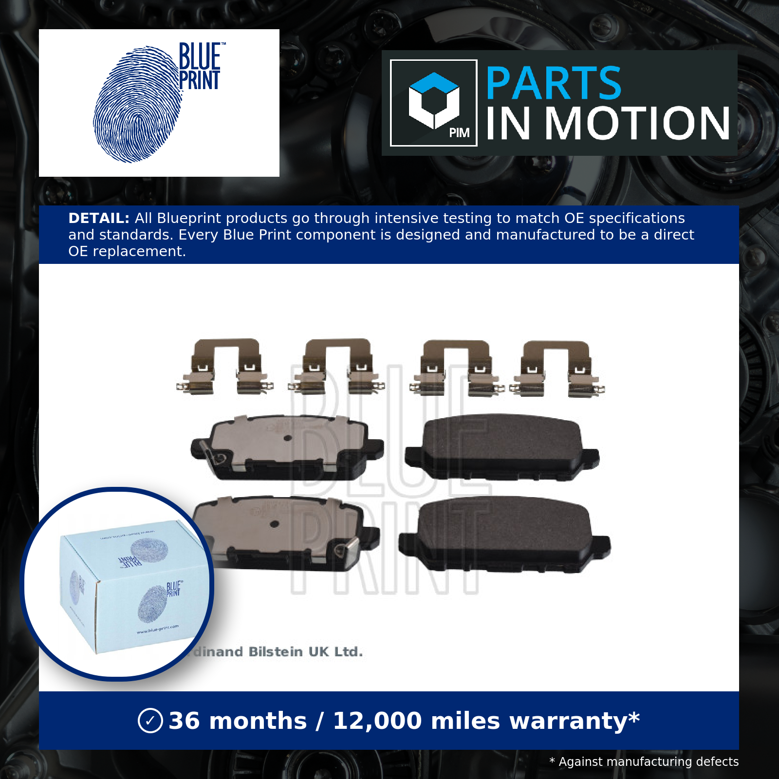 Blue Print Brake Pads Set Rear ADH24299 [PM1202316]