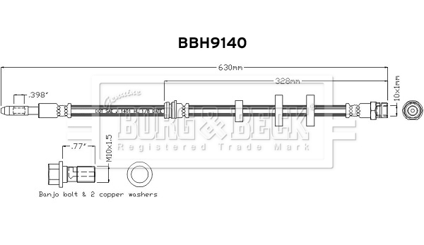 Borg & Beck BBH9140 Brake Hose
