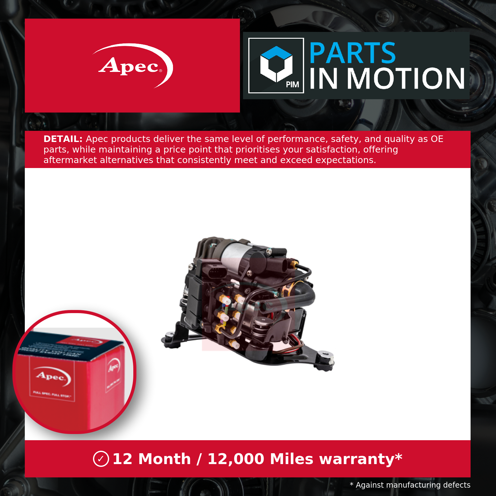 Apec Air Suspension Compressor Rear AAS2036 [PM2721758]
