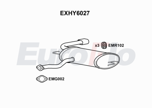 EuroFlo EXHY6027 Exhaust Back / Rear Box