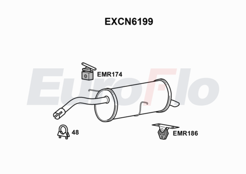 EuroFlo EXCN6199 Silencer Insert, rear muffler