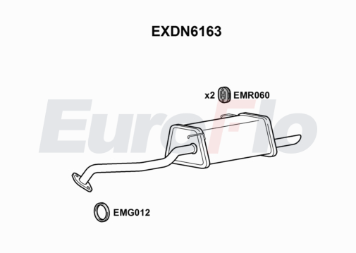 EuroFlo EXDN6163 Silencer Insert, rear muffler