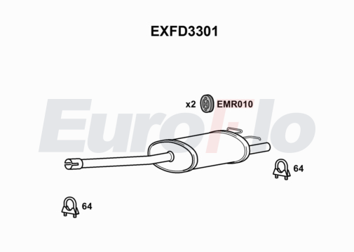 EuroFlo EXFD3301 Silencer Insert, rear muffler