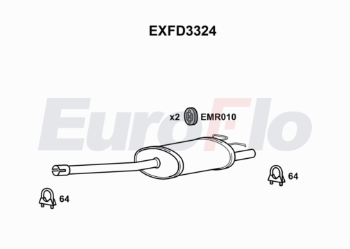 EuroFlo EXFD3324 Silencer Insert, rear muffler