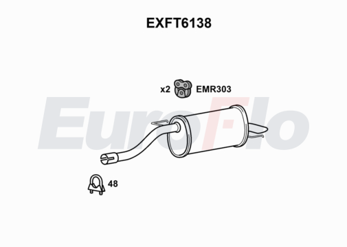 EuroFlo EXFT6138 Silencer Insert, rear muffler