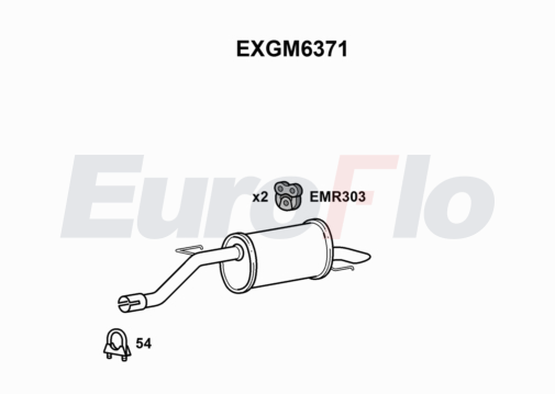 EuroFlo EXGM6371 Silencer Insert, rear muffler