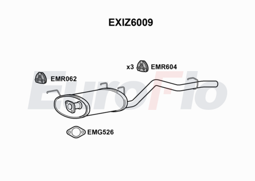 EuroFlo EXIZ6009 Silencer Insert, rear muffler