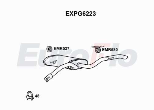EuroFlo EXPG6223 Silencer Insert, rear muffler