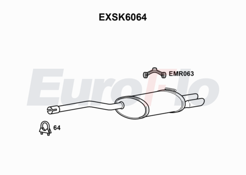 EuroFlo EXSK6064 Silencer Insert, rear muffler
