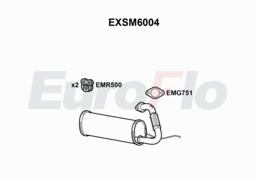 EuroFlo EXSM6004 Silencer Insert, rear muffler