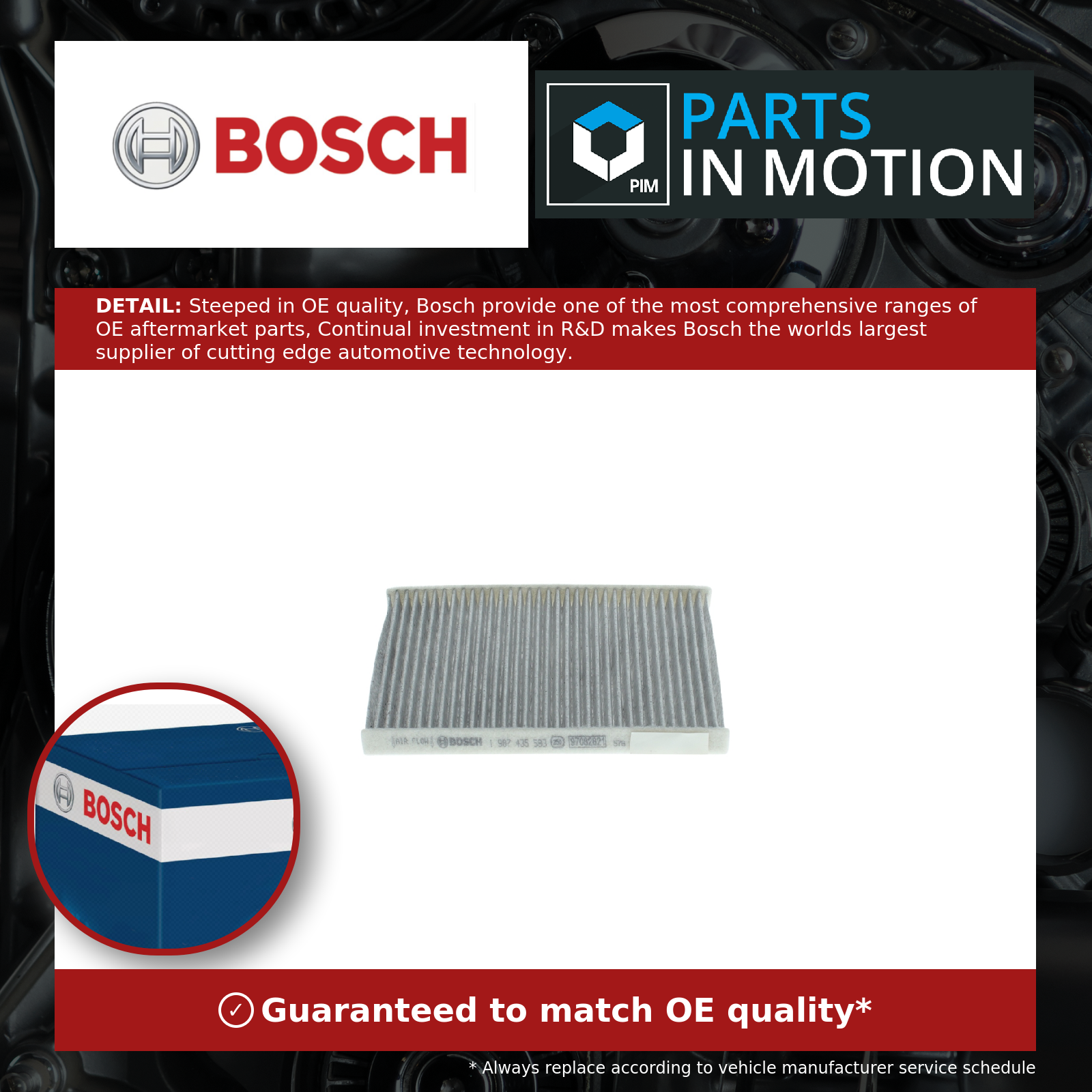 Bosch Pollen / Cabin Filter 1987435583 [PM1335647]