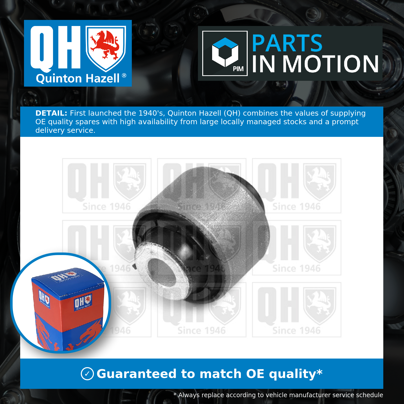 Quinton Hazell Wishbone / Control / Trailing Arm Bush Rear Upper EMS8867 [PM2706914]