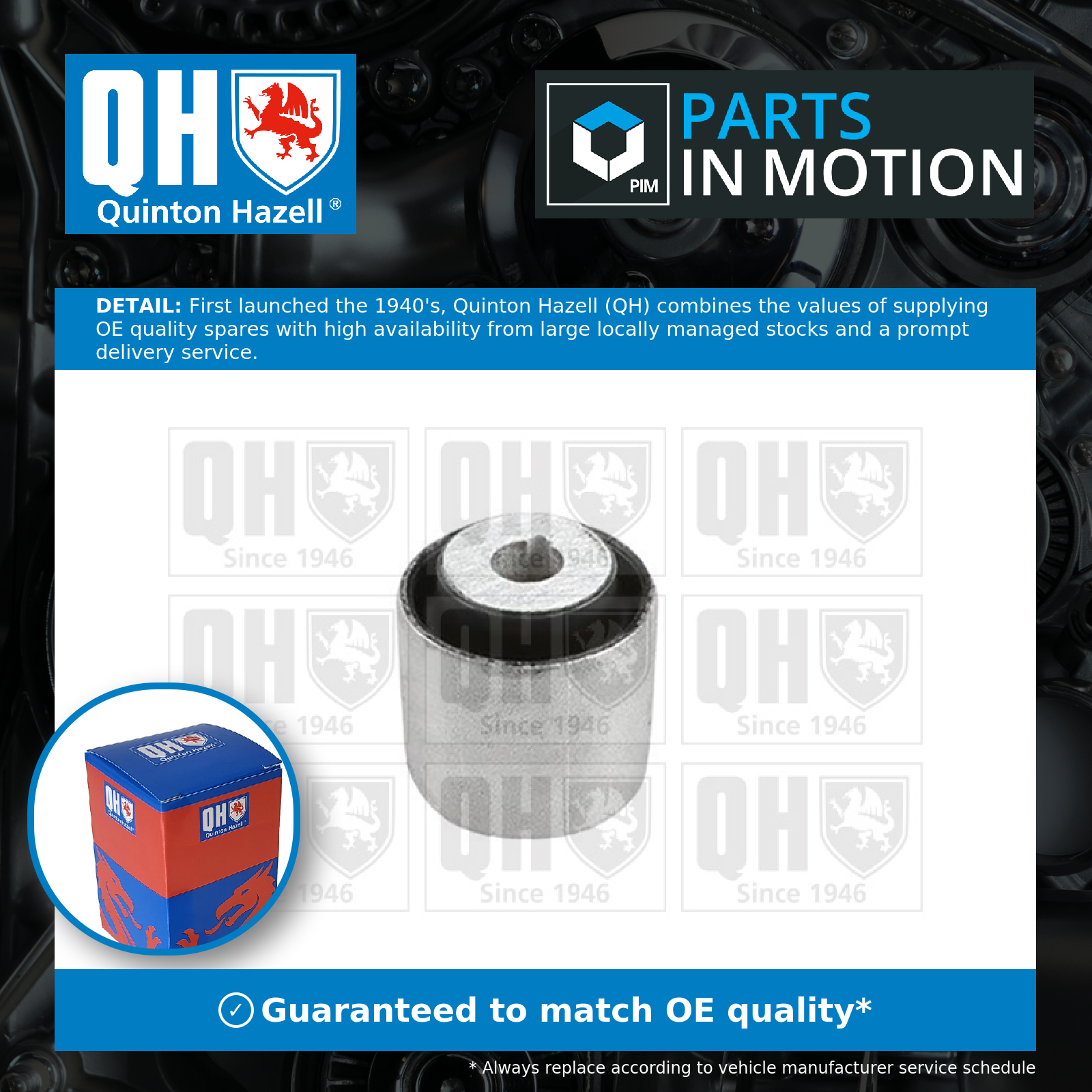 Quinton Hazell Wishbone / Control / Trailing Arm Bush Rear Upper EMS8876 [PM2706923]