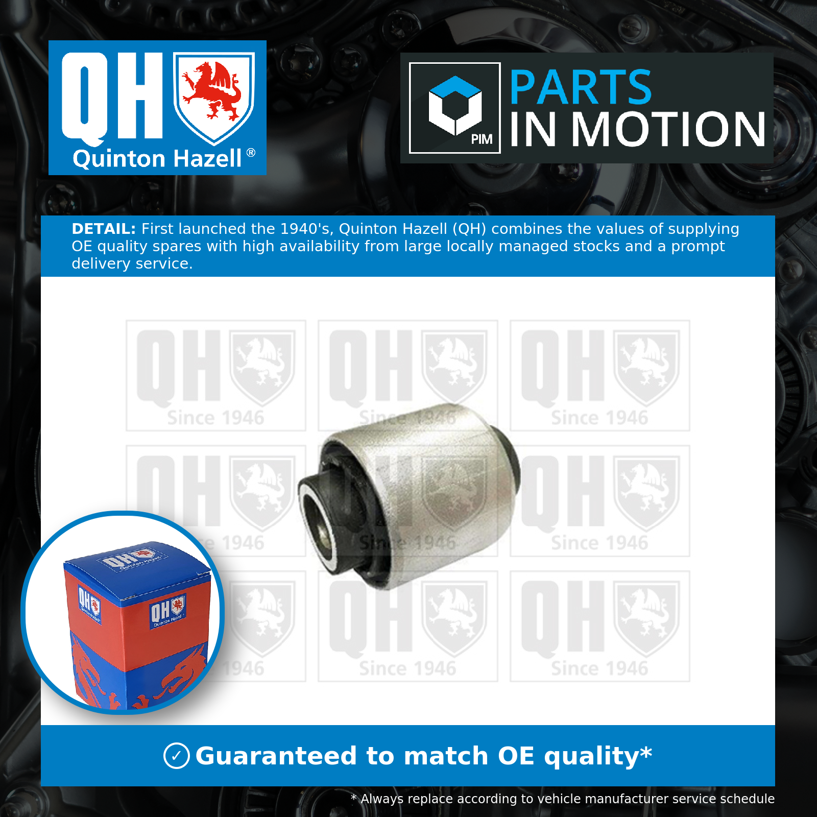 Quinton Hazell Wishbone / Control / Trailing Arm Bush Rear Upper EMS8921 [PM2706960]