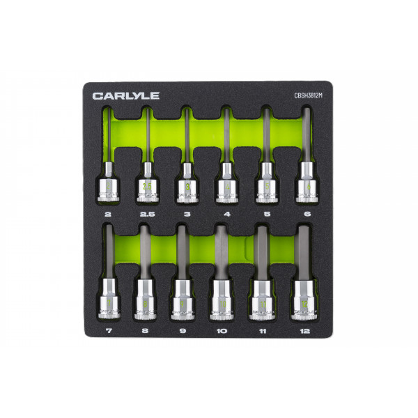 Carlyle CBSH3812M 12PC 3/8DR HEX METRIC SOCKET SET