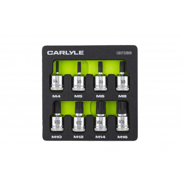 Carlyle CBSTS3808 8PC 3/8DR MULTISPLINE BIT SCKT SET
