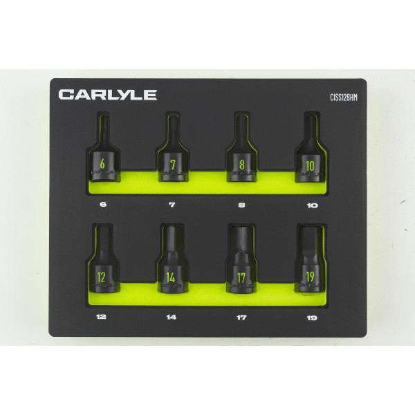Carlyle CISS128HM 8PC 1/2DR HEX IMPACT SCKT 6 - 19MM