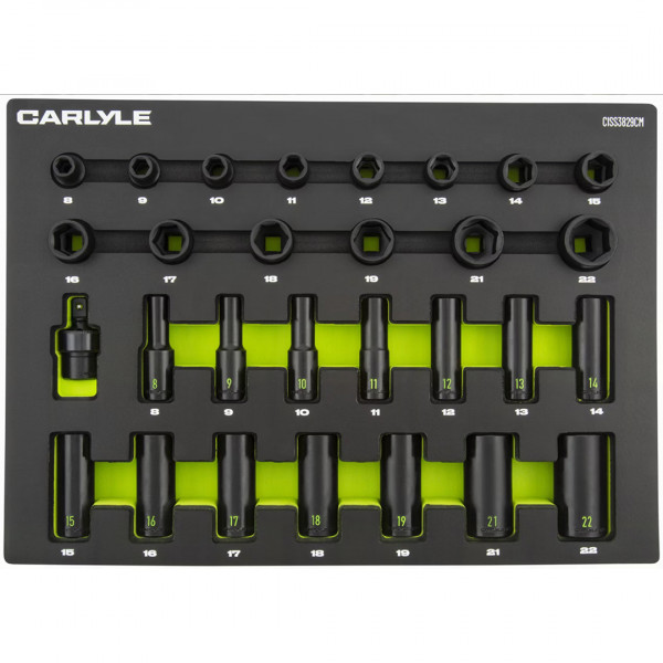 Carlyle CISS3829CM 29pc 3/8dr 6pt Impact Skt 8 To 22mm