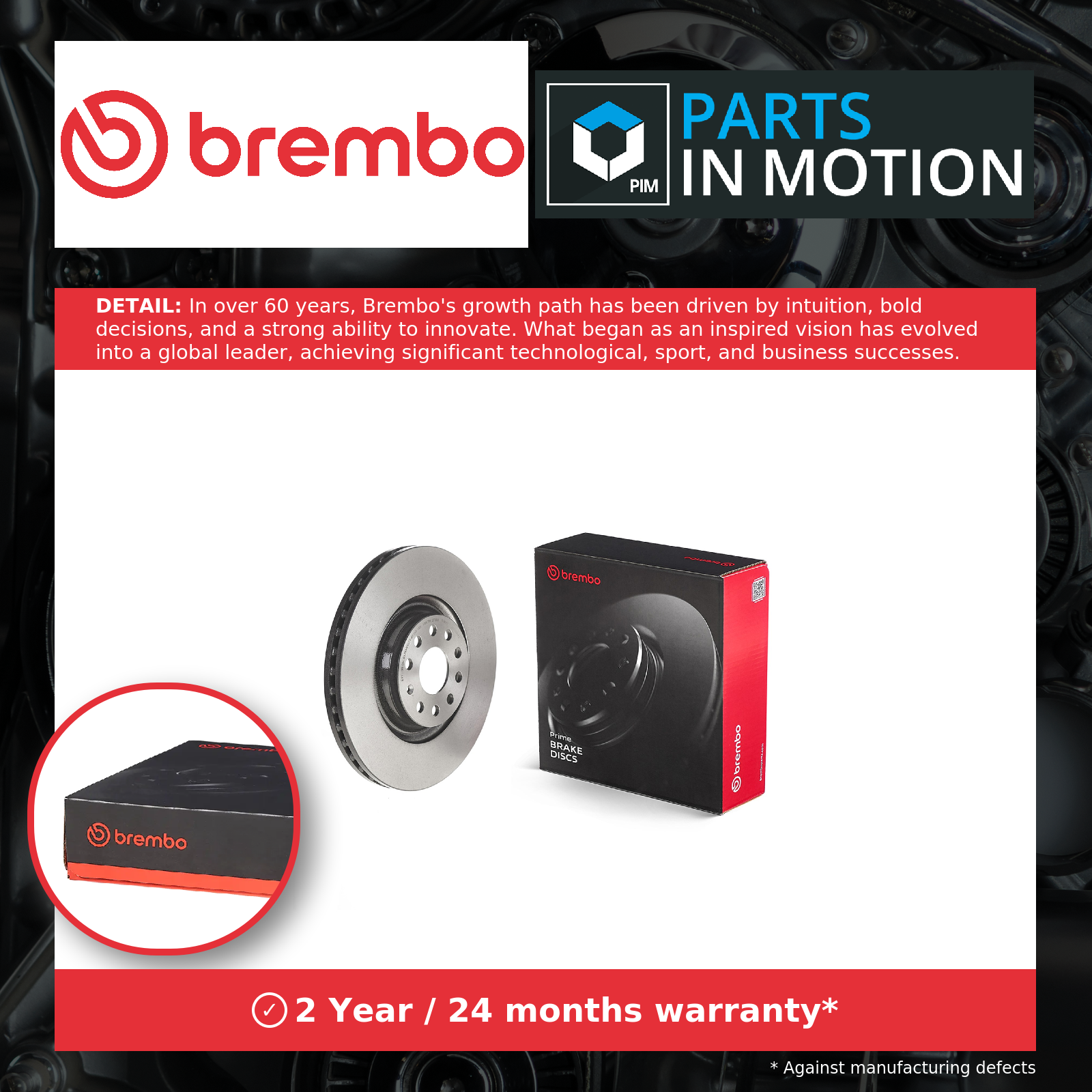Brembo 2x Brake Discs Pair Vented Front 09.C306.11 [PM2240125]